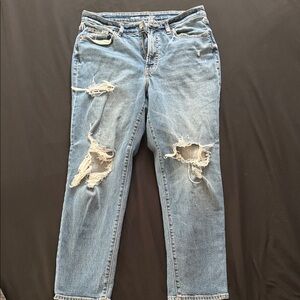 Old Navy Light Blue Distressed Boyfriend Jeans
